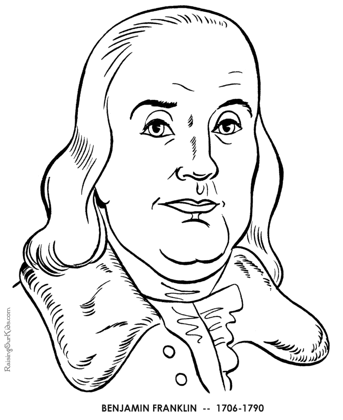 Benjamin Franklin coloring pages