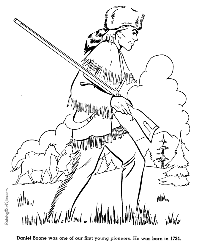 davy crockett coloring pages - photo #17