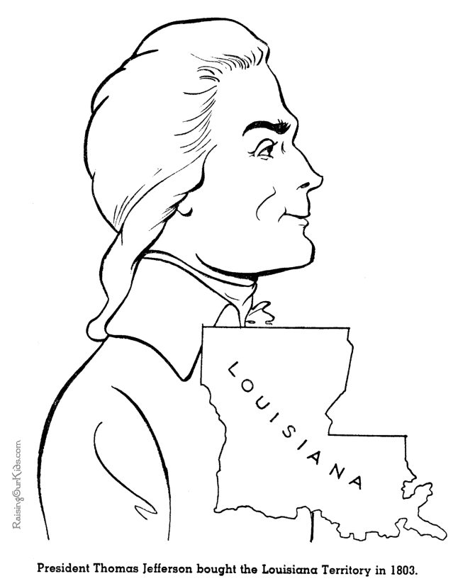 Louisana Territory history coloring page for kid