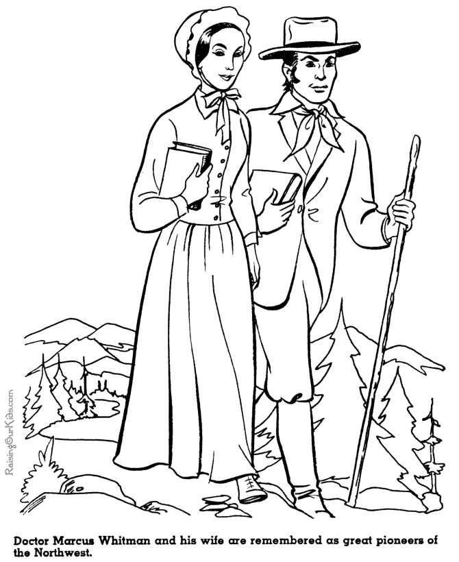 Marcus Whitman American history people coloring pages