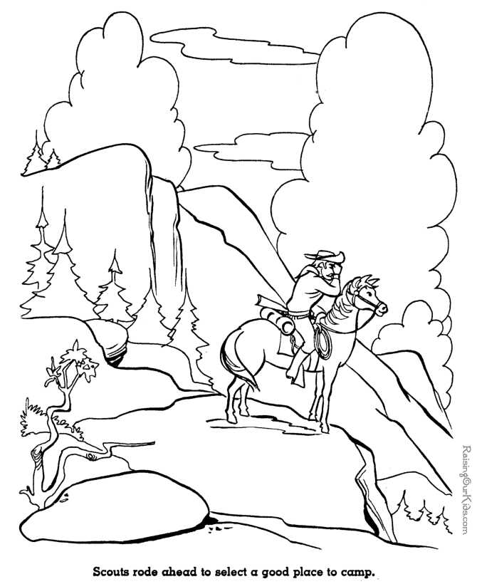 Western scouts American history people coloring pages