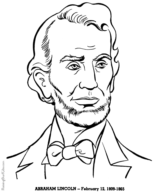 Abraham Lincoln history coloring pages for kid