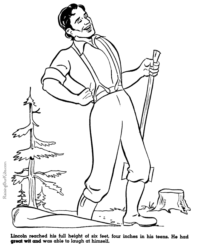 abe lincoln coloring pages with facts - photo #10
