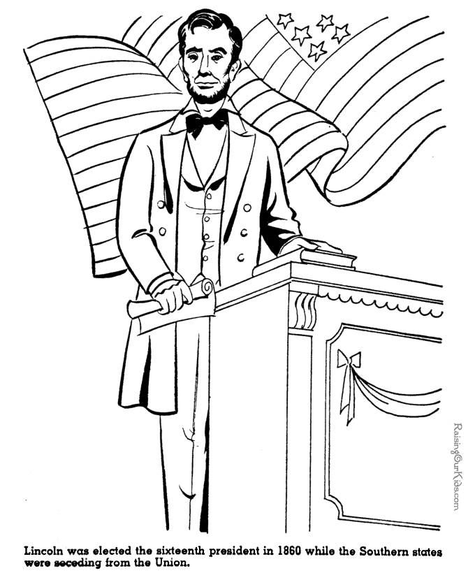 abe lincoln coloring pages with facts - photo #15