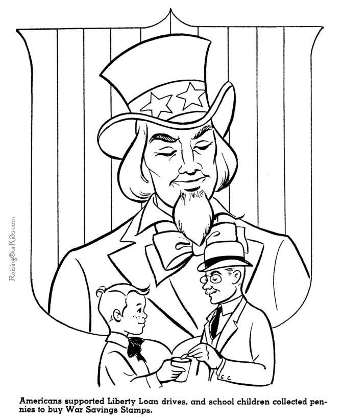 uncle sam coloring pages free - photo #13