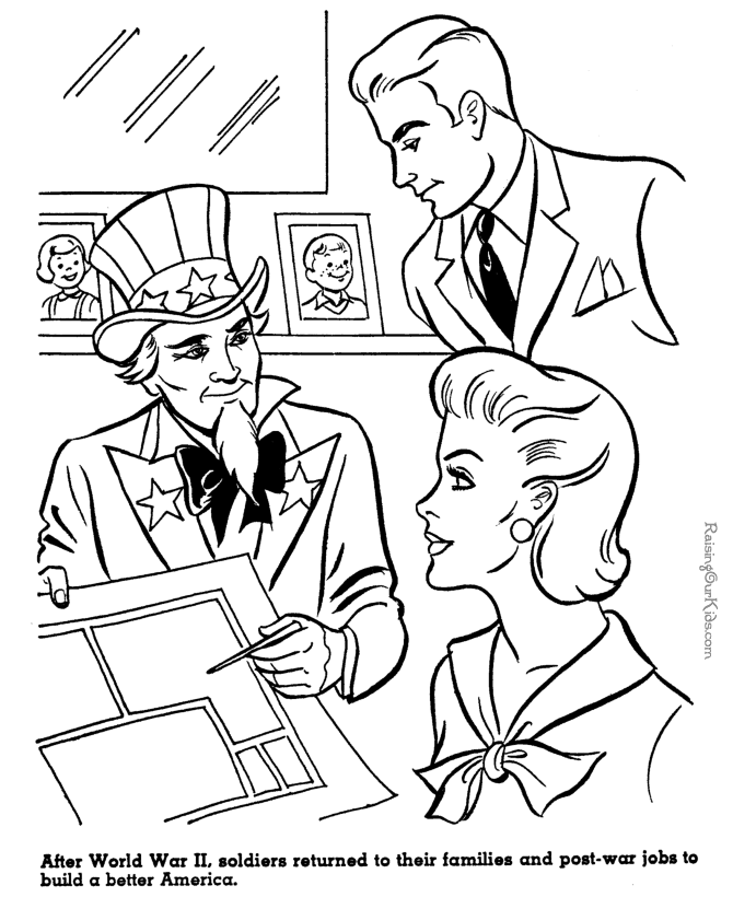Uncle Sam picture and coloring pages for kid