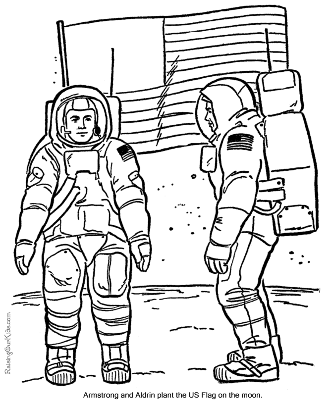 Apollo space program coloring pages for kid