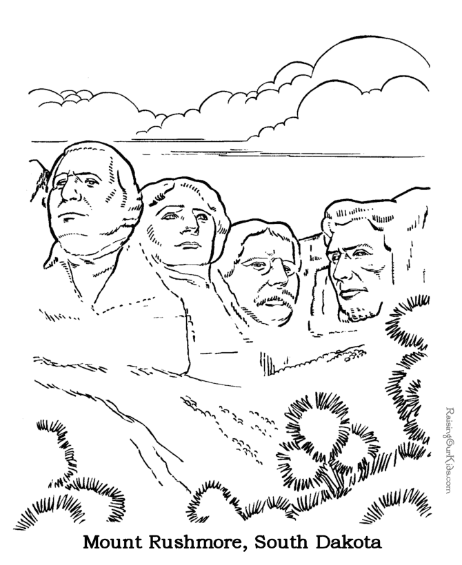 Free Printable Coloring Pages Of Mount Rushmore