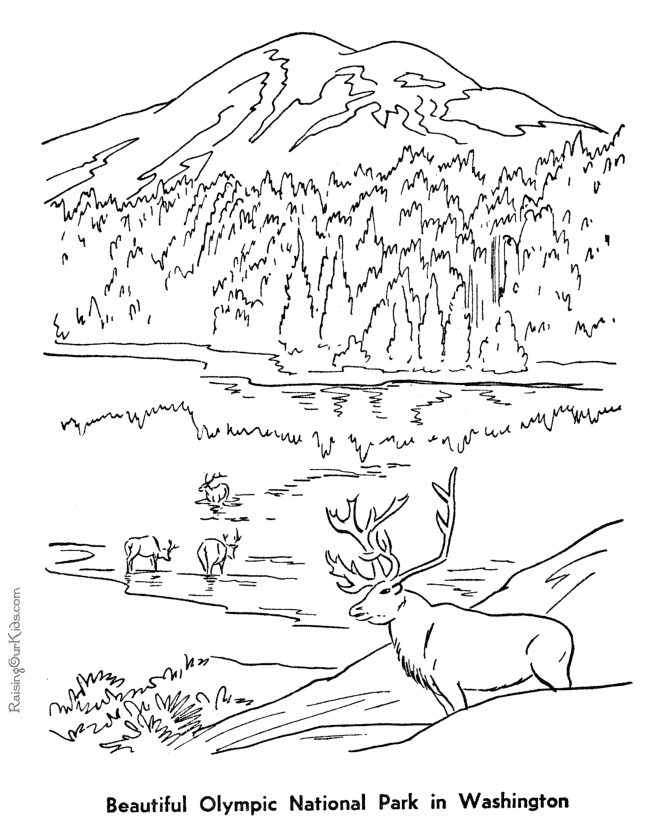 Historic Places - Olympic National Park coloring page