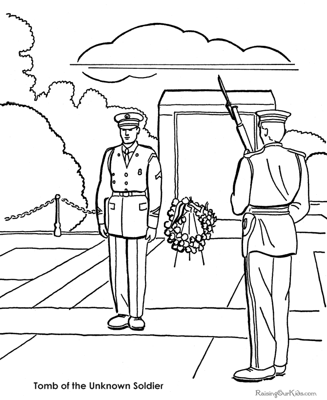 Tomb of the Unknown Soldier pictures to color