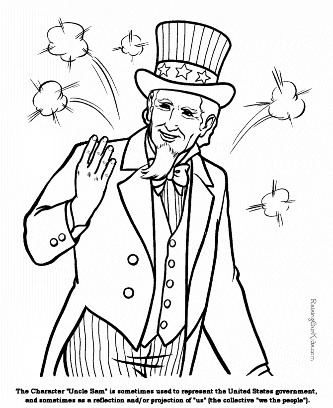 uncle sam coloring pages free - photo #2
