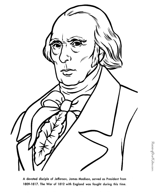 James Madison Facts and coloring pictures