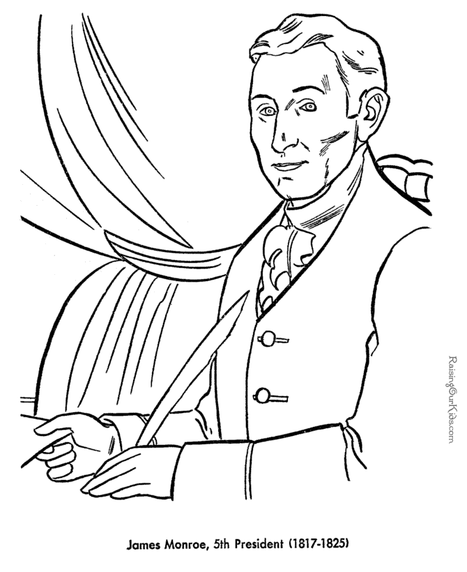 Free printable President James Monroe coloring pages