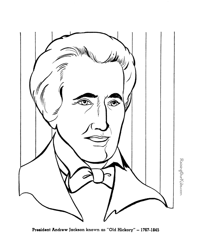 Andrew Jackson Coloring pages Free and Printable!