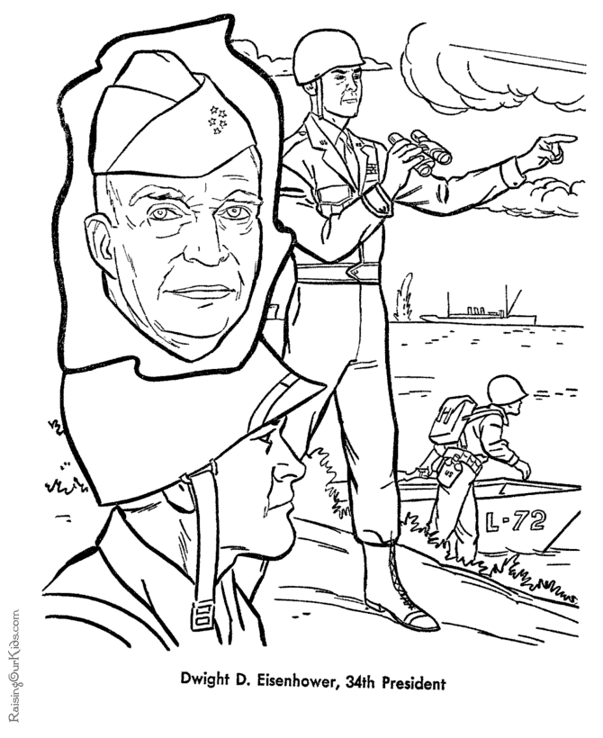 Free printable President Dwight D. Eisenhower coloring pages