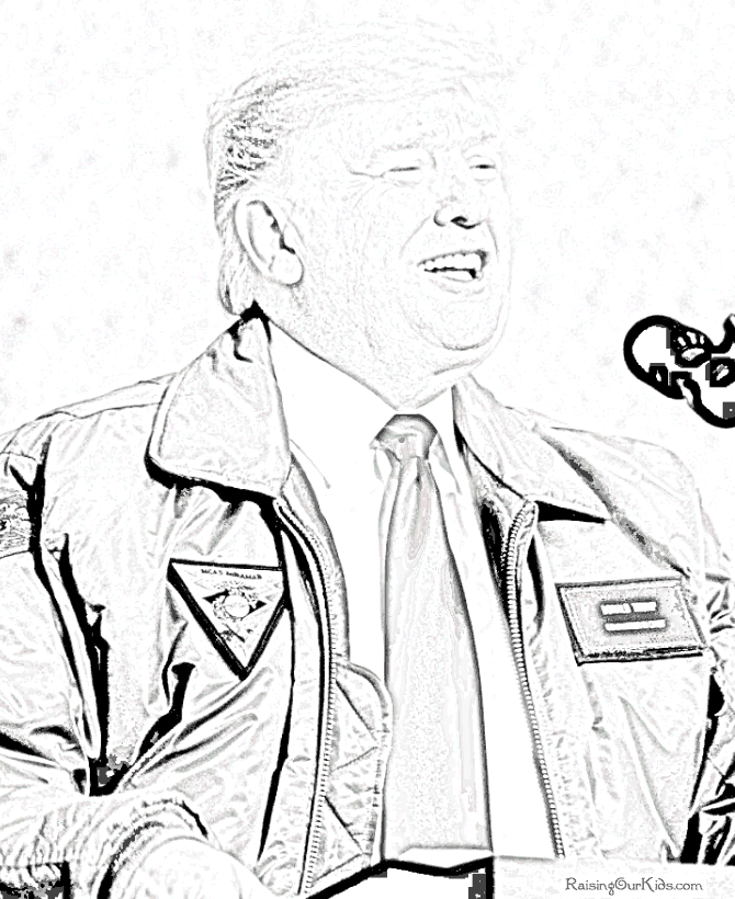 Free printable President Donald Trump Biography and coloring picture