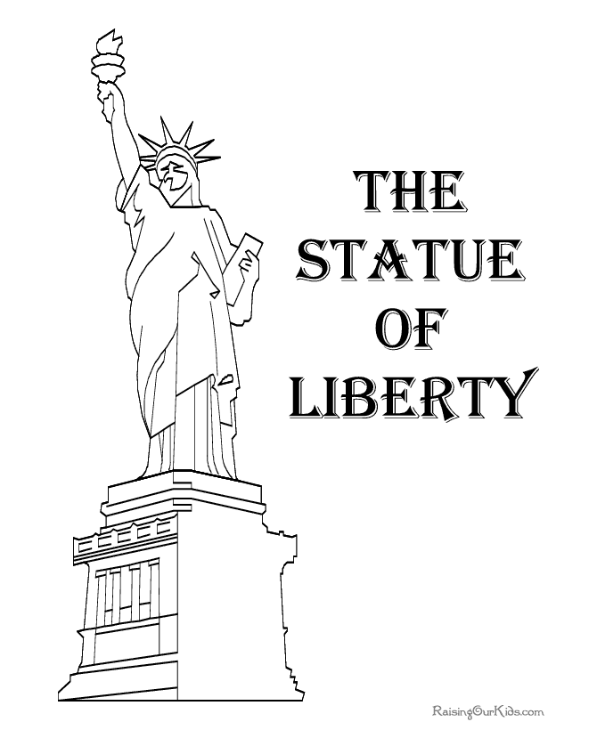 the statue of liberty facts. Statue of Liberty coloring
