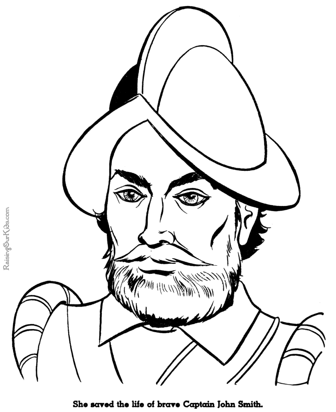 Captain John Smith coloring page and picture