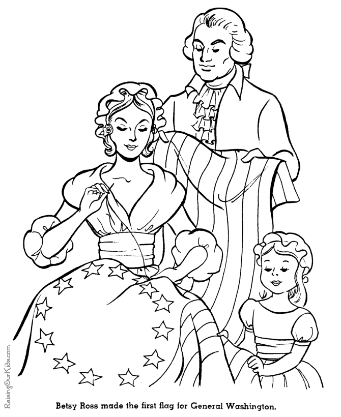 Betsy Ross coloring pages for kid