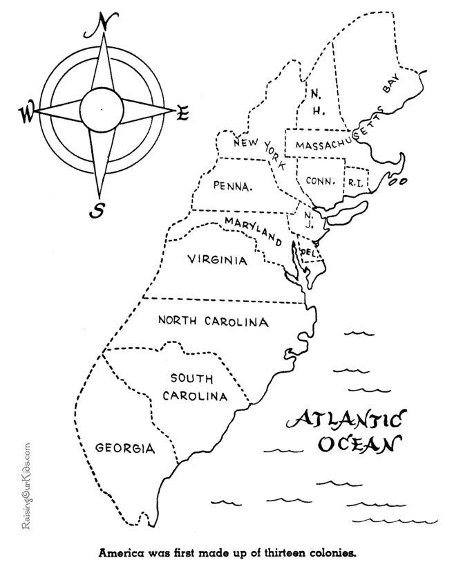 The Thirteen Colonies History Coloring Pages For Kid 026