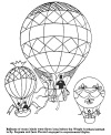 Balloon flight coloring picture