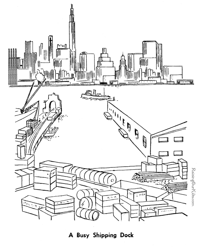 New York Harbor coloring page