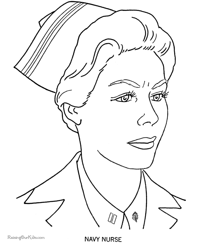 Military nurse coloring pages