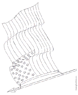US Flag coloring page
