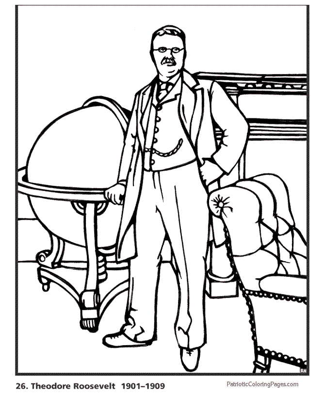 President Theodore Roosevelt coloring page