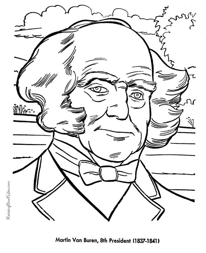 Free printable President Martin Van Buren coloring pages