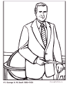 George H Bush facts and coloring pages