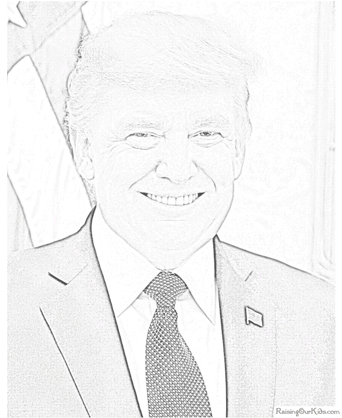 Free printable President Donald Trump coloring pages